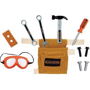 BLACK+DECKER Jr Tool Belt Set with 11 Tools and Accessories